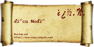 Ács Noé névjegykártya